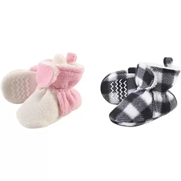 Hudson Baby Cozy Fleece and Sherpa Booties, 2-Pack