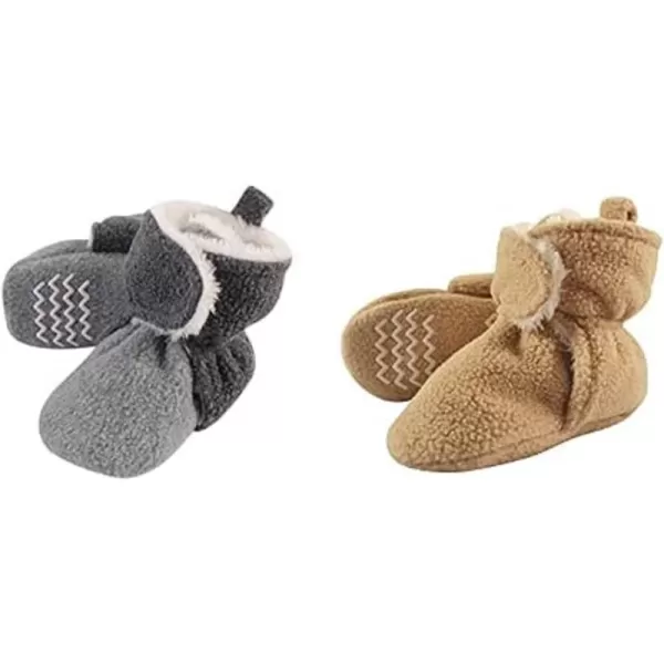 Hudson Baby Cozy Fleece and Sherpa Booties, 2-Pack