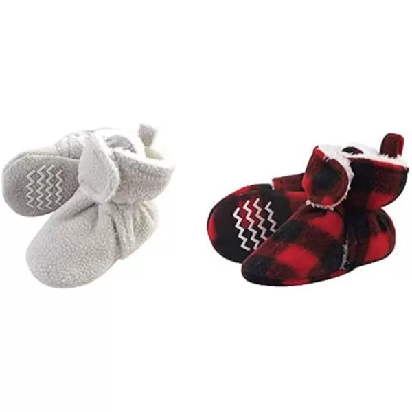Hudson Baby Cozy Fleece and Sherpa Booties, 2-Pack