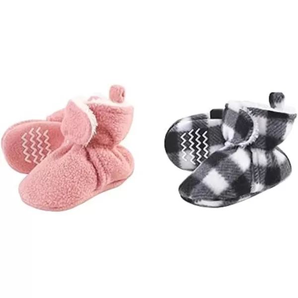 Hudson Baby Cozy Fleece and Sherpa Booties, 2-Pack