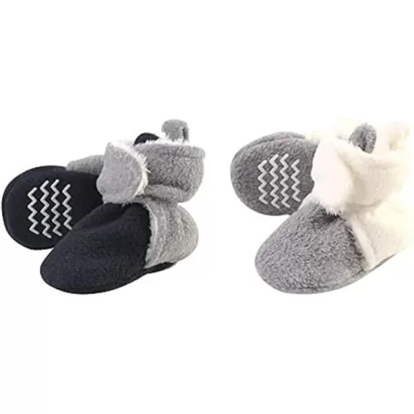 Hudson Baby Cozy Fleece and Sherpa Booties, 2-Pack