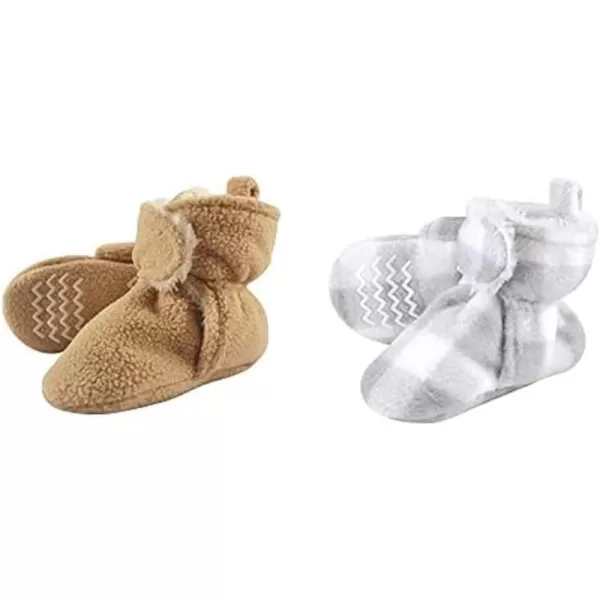 Hudson Baby Cozy Fleece and Sherpa Booties, 2-Pack