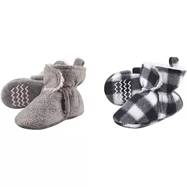 Hudson Baby Cozy Fleece and Sherpa Booties, 2-Pack