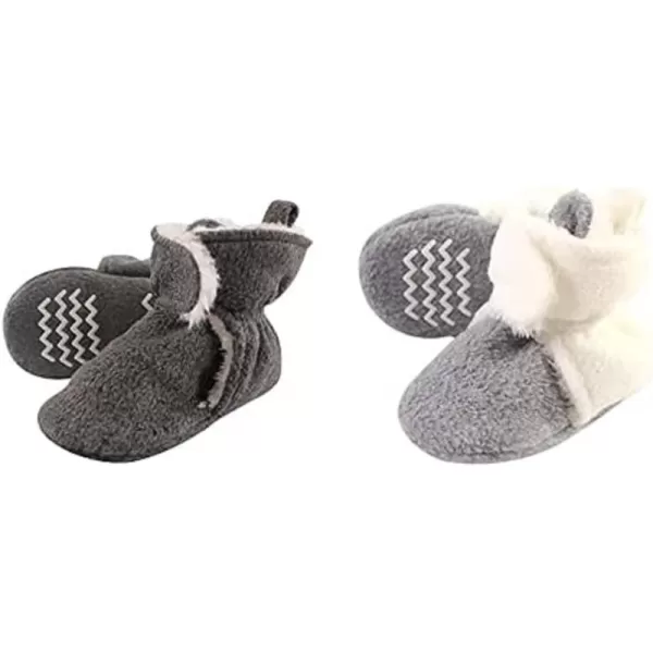 Hudson Baby Cozy Fleece and Sherpa Booties, 2-Pack