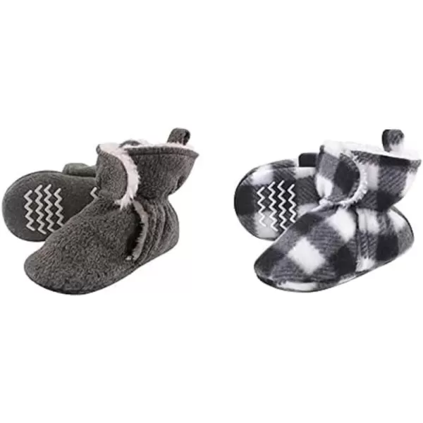 Hudson Baby Cozy Fleece and Sherpa Booties, 2-Pack