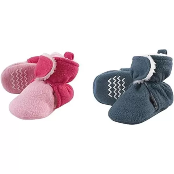Hudson Baby Cozy Fleece and Sherpa Booties, 2-Pack