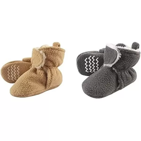 Hudson Baby Cozy Fleece and Sherpa Booties, 2-Pack