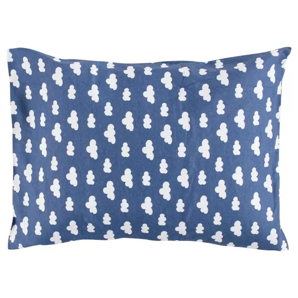 Hudson Baby Unisex Baby and Toddler Cotton Toddler Pillow Case, Heather Light Blue Cloud, One Size