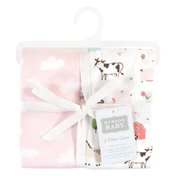 Hudson Baby Unisex Baby and Toddler Cotton Toddler Pillow Case, Heather Light Blue Cloud, One Size