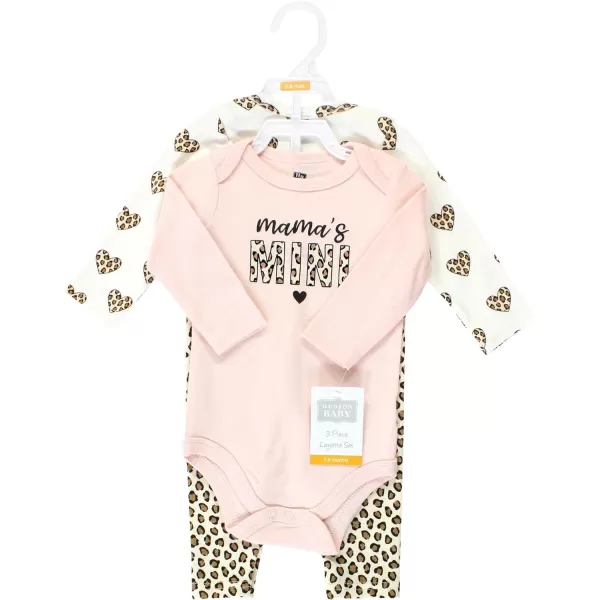 Hudson Baby baby-girls Unisex Baby Cotton Bodysuit and Pant Set, Leopard Hearts, 18-24 Months