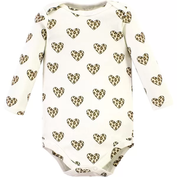 Hudson Baby baby-girls Unisex Baby Cotton Bodysuit and Pant Set, Leopard Hearts, 18-24 Months