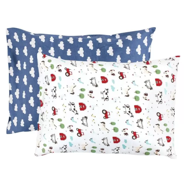 Hudson Baby Unisex Baby and Toddler Cotton Toddler Pillow Case, Heather Light Blue Cloud, One Size