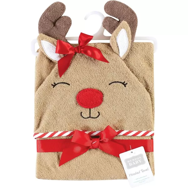 Hudson Baby Unisex Baby Cotton Animal Face Hooded Towel, Miss Penguin, One Size