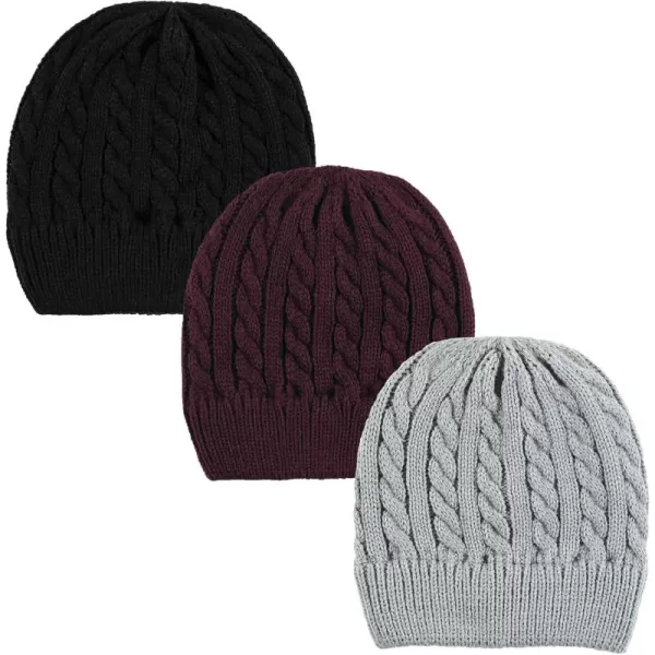 Hudson Baby Knit Cuffed Beanie 3pk