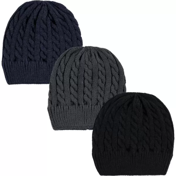 Hudson Baby Knit Cuffed Beanie 3pk