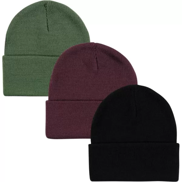 Hudson Baby Knit Cuffed Beanie 3pk