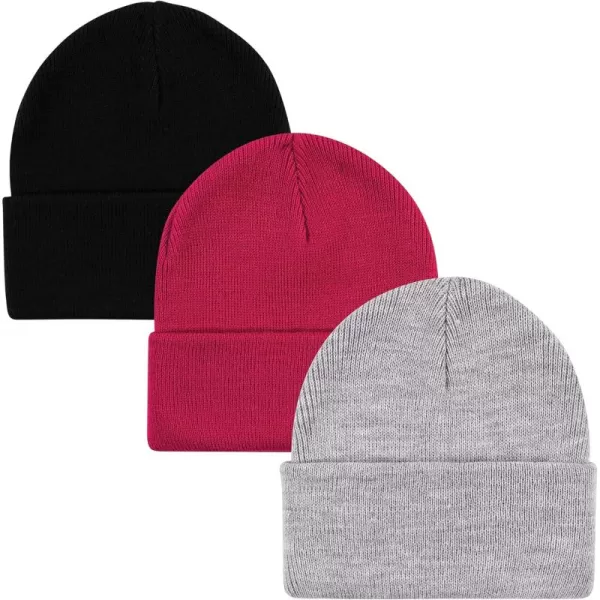 Hudson Baby Knit Cuffed Beanie 3pk