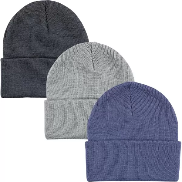 Hudson Baby Knit Cuffed Beanie 3pk
