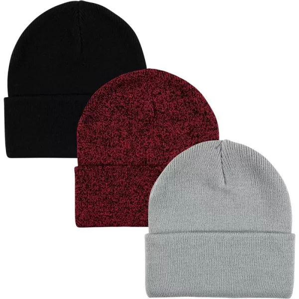 Hudson Baby Knit Cuffed Beanie 3pk