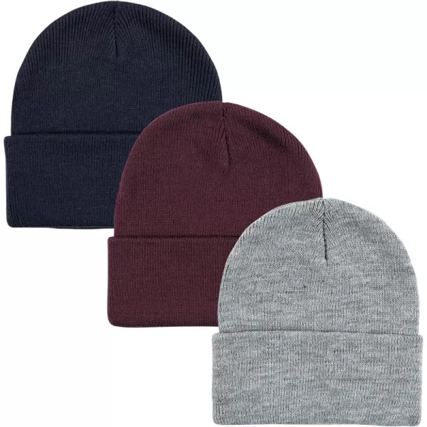 Hudson Baby Knit Cuffed Beanie 3pk