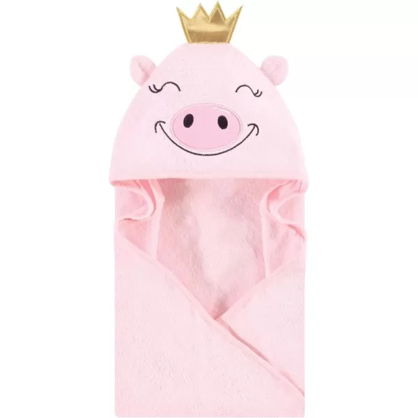 Hudson Baby Unisex Baby Cotton Animal Face Hooded Towel, Miss Penguin, One Size