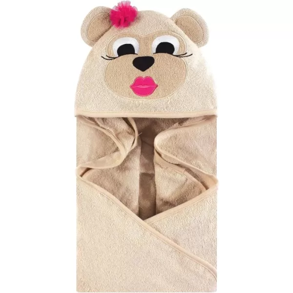 Hudson Baby Unisex Baby Cotton Animal Face Hooded Towel, Miss Penguin, One Size
