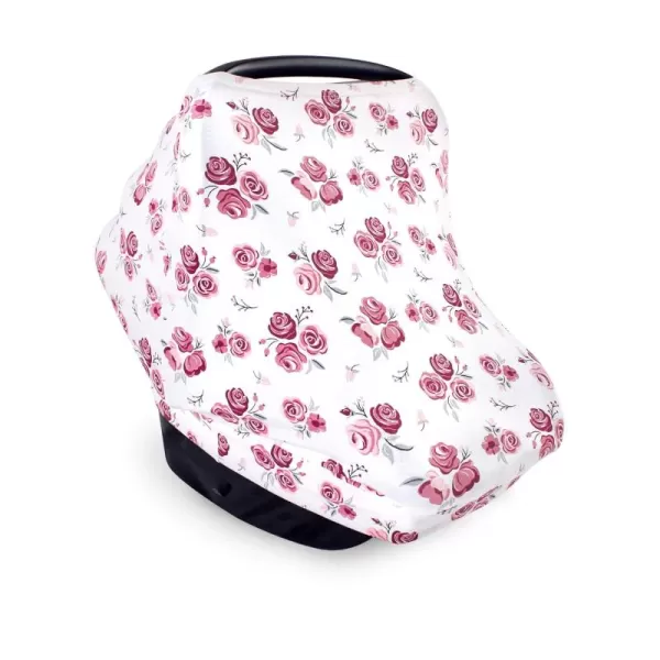 Hudson Baby Unisex Baby Multi-use Car Seat Canopy, Roses, One Size