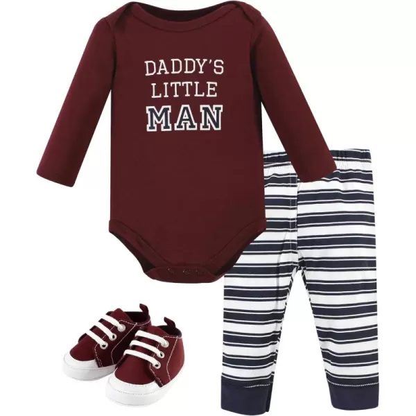 Hudson Baby Unisex Baby Unisex Baby Cotton Bodysuit, Pant and Shoe Set, Boy Daddy, 3-6 Months