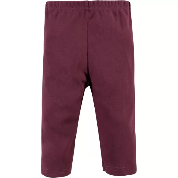 Hudson Baby baby-girls Unisex Baby Cotton Bodysuit and Pant Set, Plum Wildflower, 9-12 Months