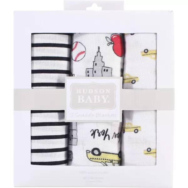 Hudson Baby Unisex Baby Cotton Muslin Swaddle Blankets, Woodland 3-Pack, 3-Pack