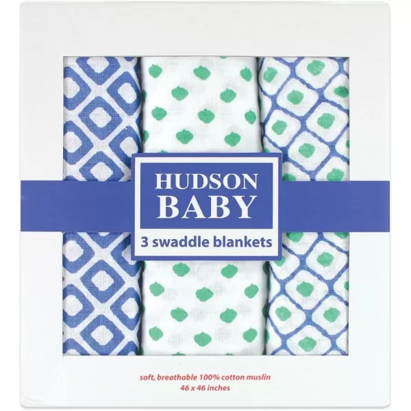 Hudson Baby Unisex Baby Cotton Muslin Swaddle Blankets, Woodland 3-Pack, 3-Pack