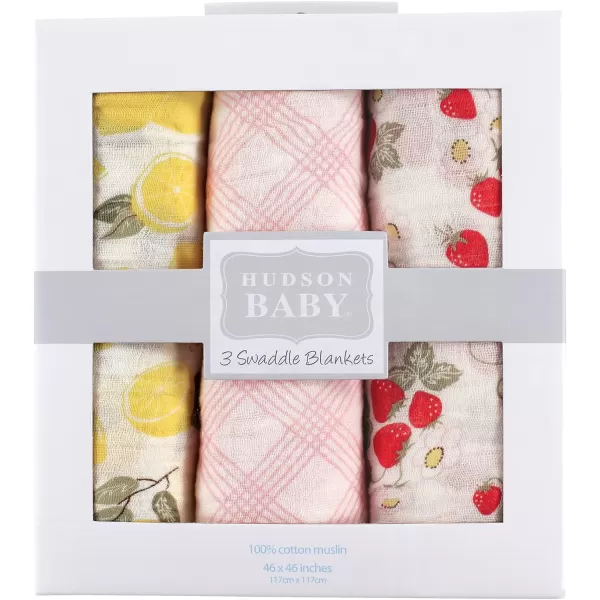 Hudson Baby Unisex Baby Cotton Muslin Swaddle Blankets, Woodland 3-Pack, 3-Pack