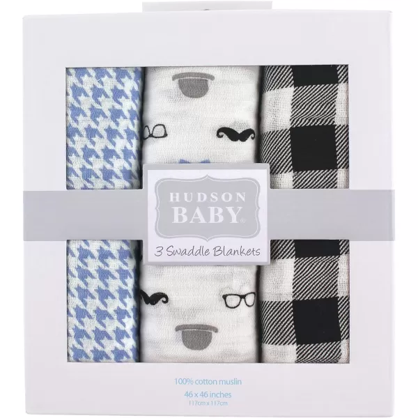 Hudson Baby Unisex Baby Cotton Muslin Swaddle Blankets, Woodland 3-Pack, 3-Pack