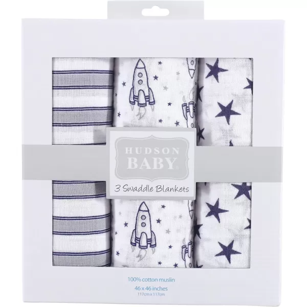 Hudson Baby Unisex Baby Cotton Muslin Swaddle Blankets, Woodland 3-Pack, 3-Pack