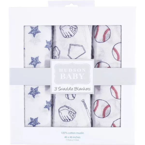 Hudson Baby Unisex Baby Cotton Muslin Swaddle Blankets, Woodland 3-Pack, 3-Pack