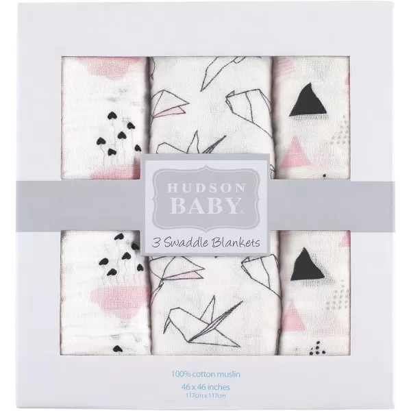 Hudson Baby Unisex Baby Cotton Muslin Swaddle Blankets, Woodland 3-Pack, 3-Pack
