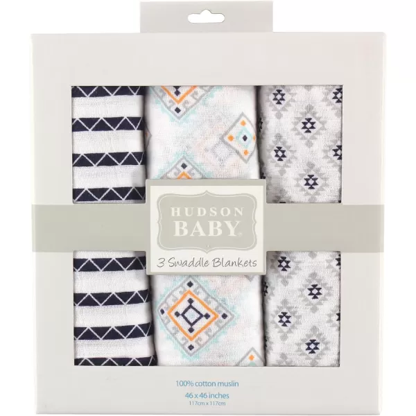 Hudson Baby Unisex Baby Cotton Muslin Swaddle Blankets, Woodland 3-Pack, 3-Pack