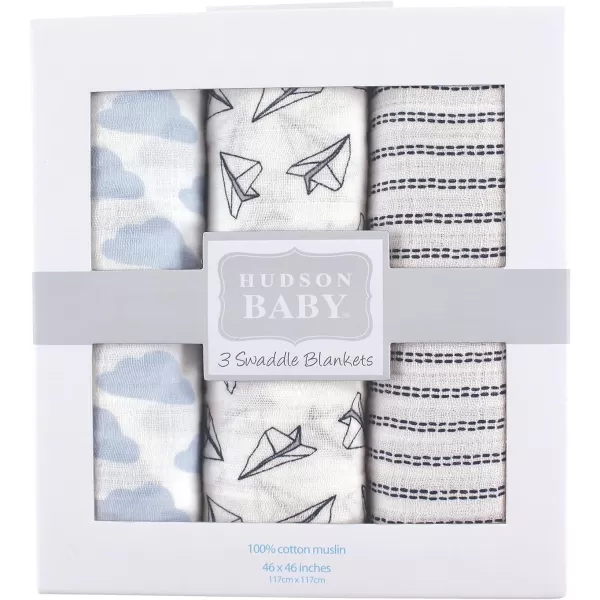 Hudson Baby Unisex Baby Cotton Muslin Swaddle Blankets, Woodland 3-Pack, 3-Pack