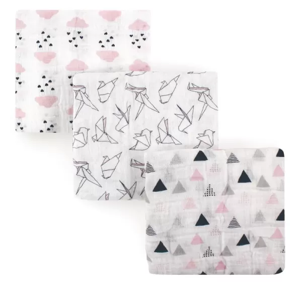 Hudson Baby Unisex Baby Cotton Muslin Swaddle Blankets, Woodland 3-Pack, 3-Pack