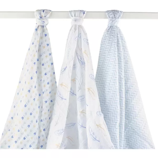Hudson Baby Unisex Baby Cotton Muslin Swaddle Blankets, Woodland 3-Pack, 3-Pack