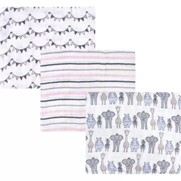 Hudson Baby Unisex Baby Cotton Muslin Swaddle Blankets, Woodland 3-Pack, 3-Pack