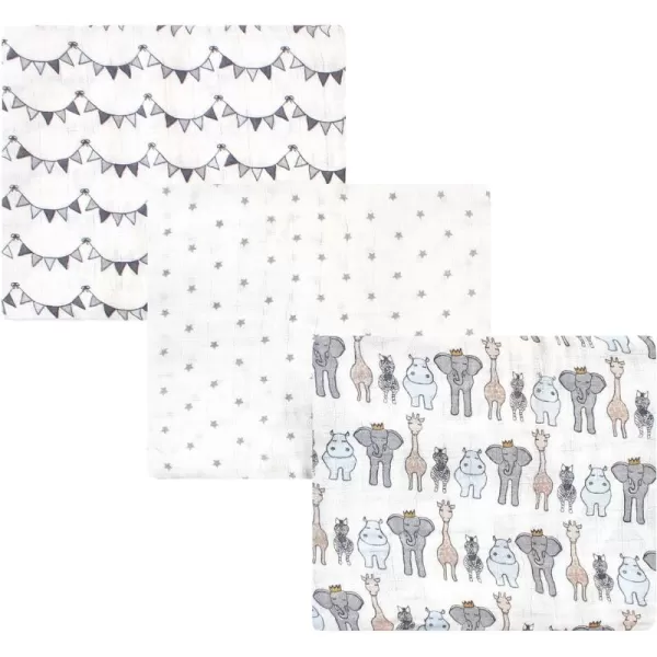 Hudson Baby Unisex Baby Cotton Muslin Swaddle Blankets, Woodland 3-Pack, 3-Pack