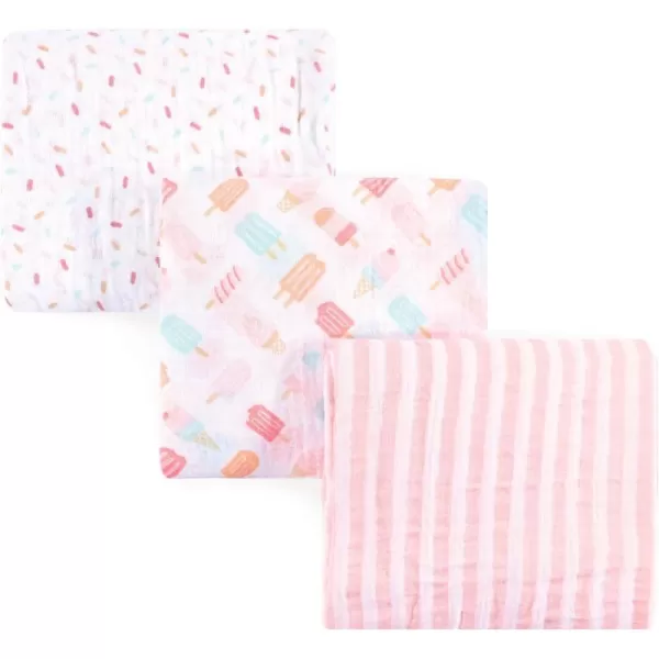 Hudson Baby Unisex Baby Cotton Muslin Swaddle Blankets, Woodland 3-Pack, 3-Pack