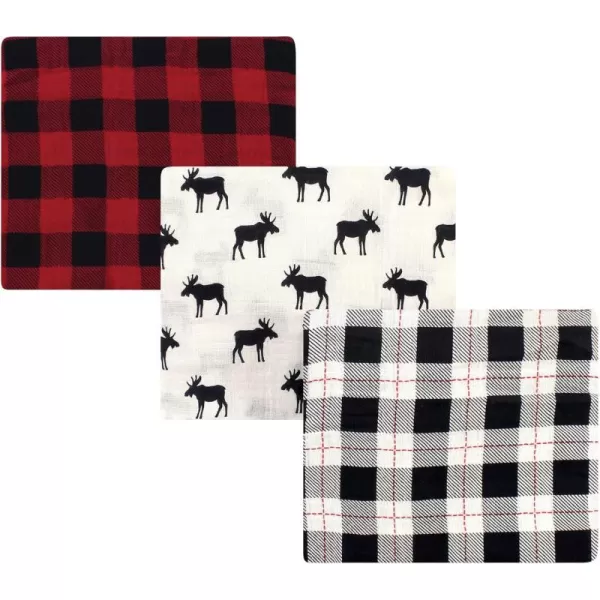 Hudson Baby Unisex Baby Cotton Muslin Swaddle Blankets, Woodland 3-Pack, 3-Pack