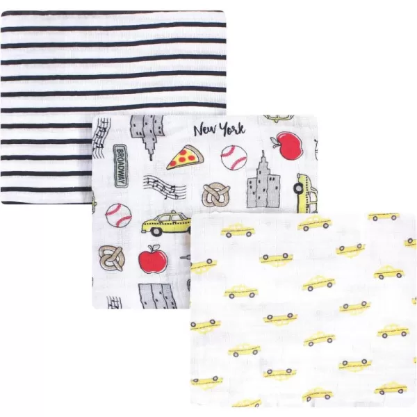 Hudson Baby Unisex Baby Cotton Muslin Swaddle Blankets, Woodland 3-Pack, 3-Pack