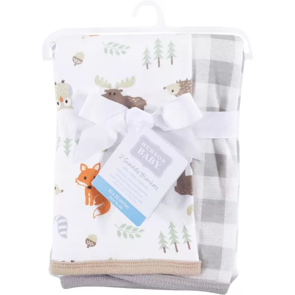 Hudson Baby Unisex Baby Cotton Swaddle Blankets, Woodland, One Size