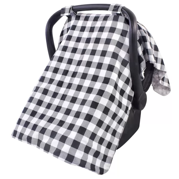 Hudson Baby Unisex Baby Reversible Car Seat and Stroller Canopy, Gray Gingham, One Size