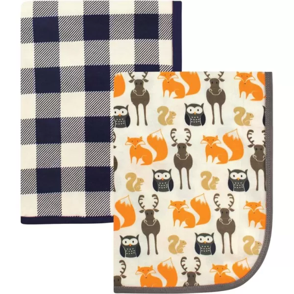 Hudson Baby Unisex Baby Cotton Swaddle Blankets, Woodland, One Size