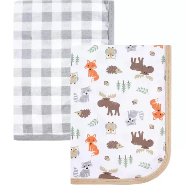 Hudson Baby Unisex Baby Cotton Swaddle Blankets, Woodland, One Size