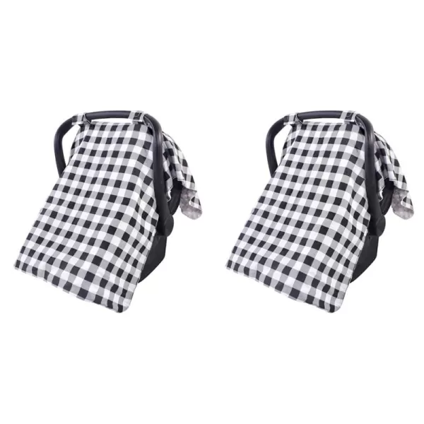 Hudson Baby Unisex Baby Reversible Car Seat and Stroller Canopy, Gray Gingham, One Size